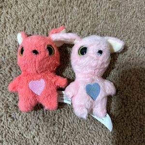Moose Scruff A Luvs Mini Plush Bunny Rabbit 2018 Pink Coral Lot Of 2